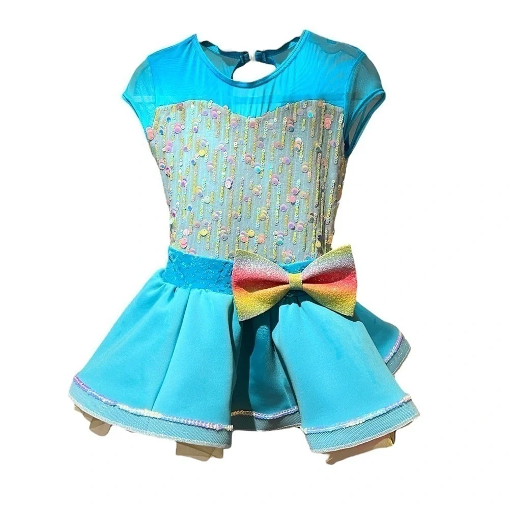 Weissman | I Am Somebody Linear Raindrop Sequin Dance Costume, Size LC